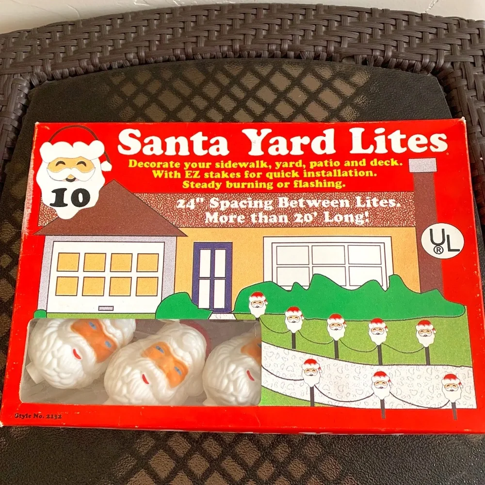 Vintage Santa Yard Lites Advance International 10 count